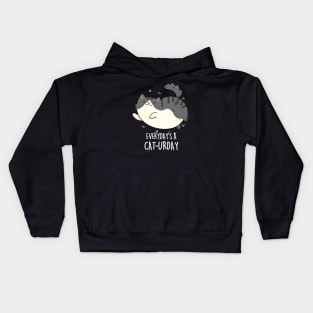 Everyday's A Caturday Cute Saturday Cat Pun Kids Hoodie